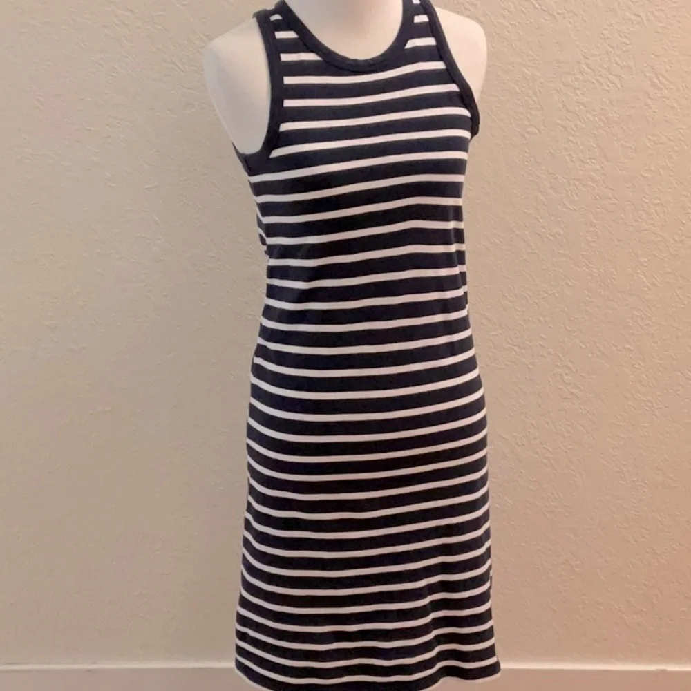 J. Crew - DRESS - Mini Size XXS - Striped Navy/White - Sleeveless - Scooped Neck